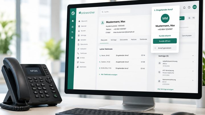 Telefonanlagen mit dem OnlineOrdner verbinden