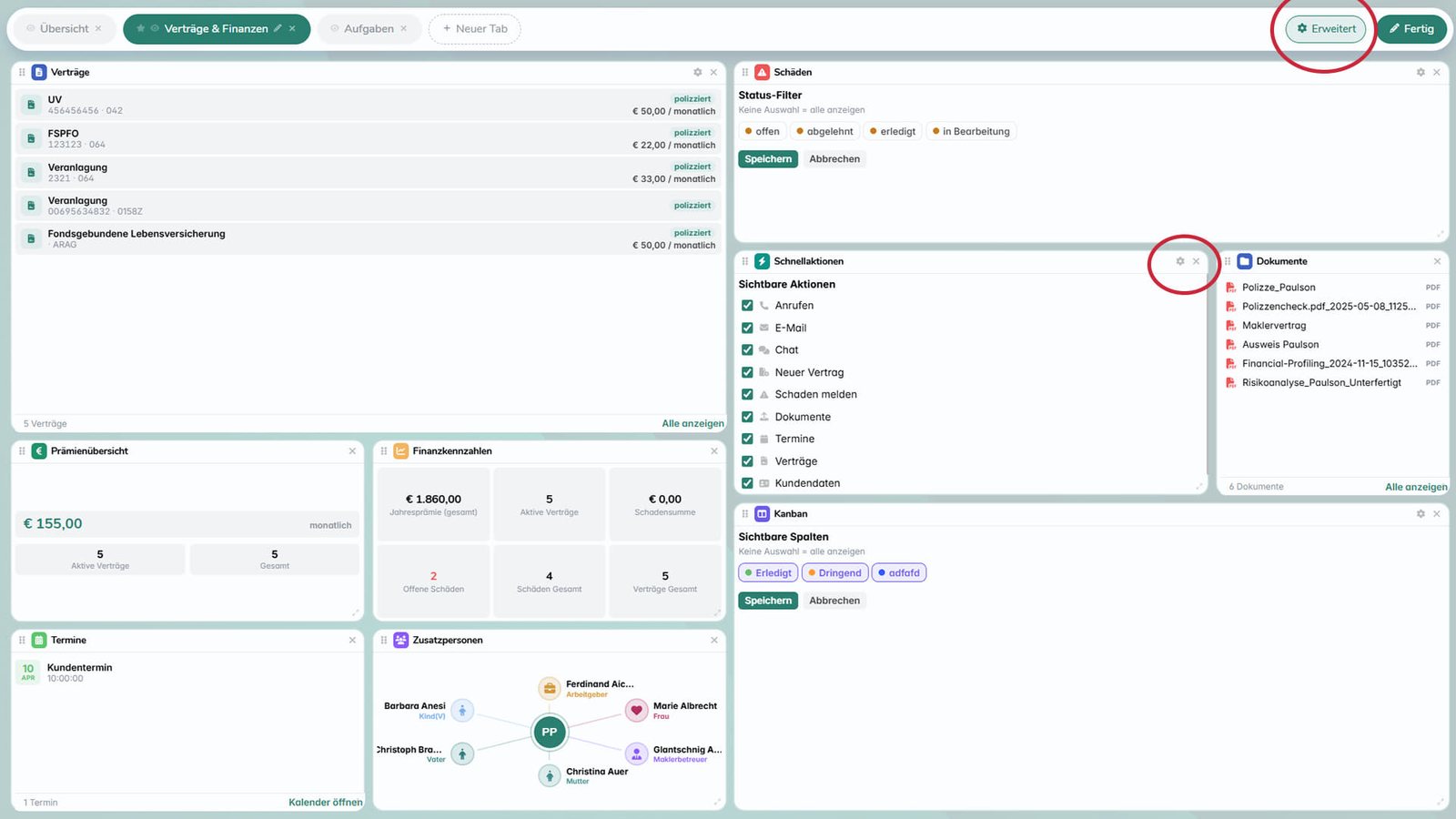 Personalisierte Kunden-Dashboards